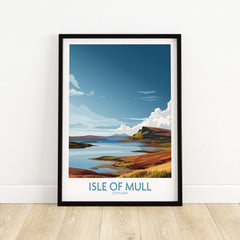 Isle of Mull Scotland Highland Coast Wall Art - Rugged Travel Destination Print showcasing scenic views and vibrant landscapes.