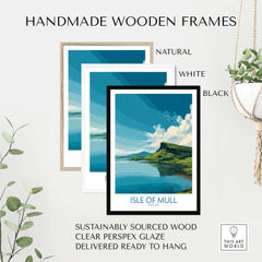 Isle of Mull Scotland Tranquil Bay Wall Art - Scottish Isle Travel Print in handmade wooden frames.