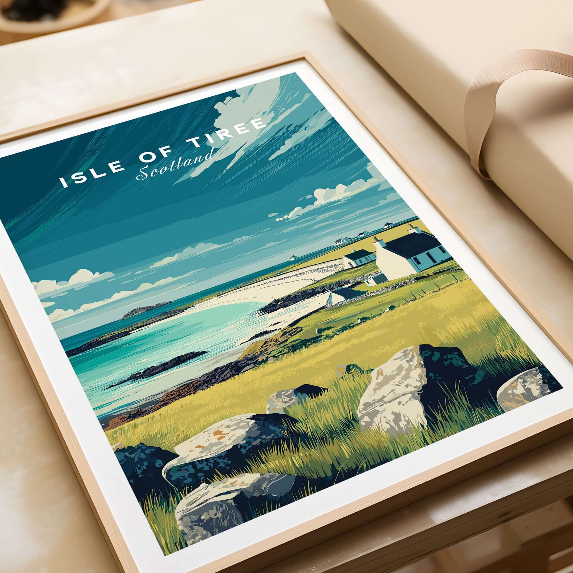 Isle of Tiree Hebridean Sea View Print | Scottish Island Wall Art showcasing Scotland's stunning coastal landscape.