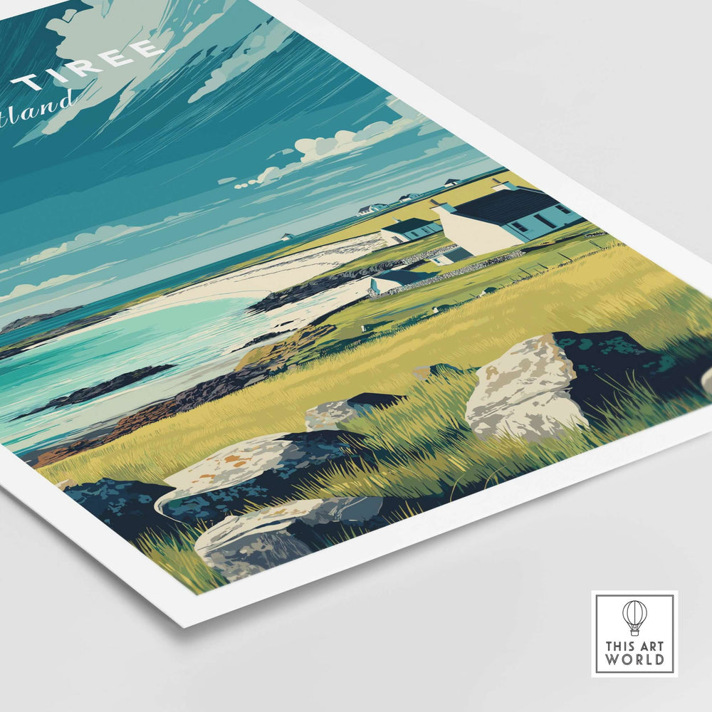 Isle of Tiree Hebridean Sea View Print | Scottish Island Wall Art showcasing a coastal landscape and tranquil scenery.