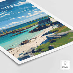 Isle of Tiree Print | Hebridean Island Wall Decor showcasing a beautiful coastal landscape and serene atmosphere.