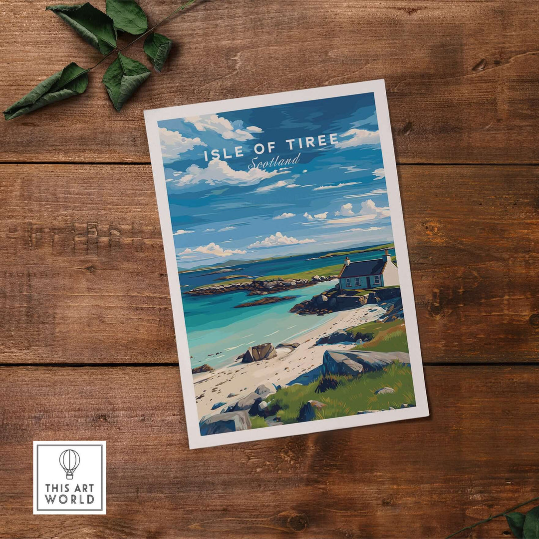 Isle of Tiree Print | Hebridean Island Wall Decor showcasing a scenic coastal view of Tiree Island in Scotland.