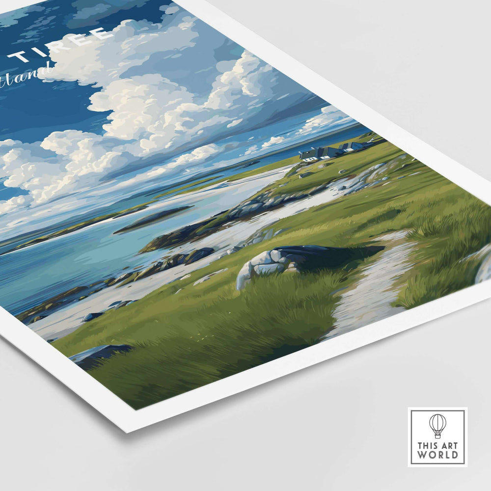 Isle of Tiree Print | Scottish Island Wall Decor showcasing tranquil coastal views and beautiful landscapes.