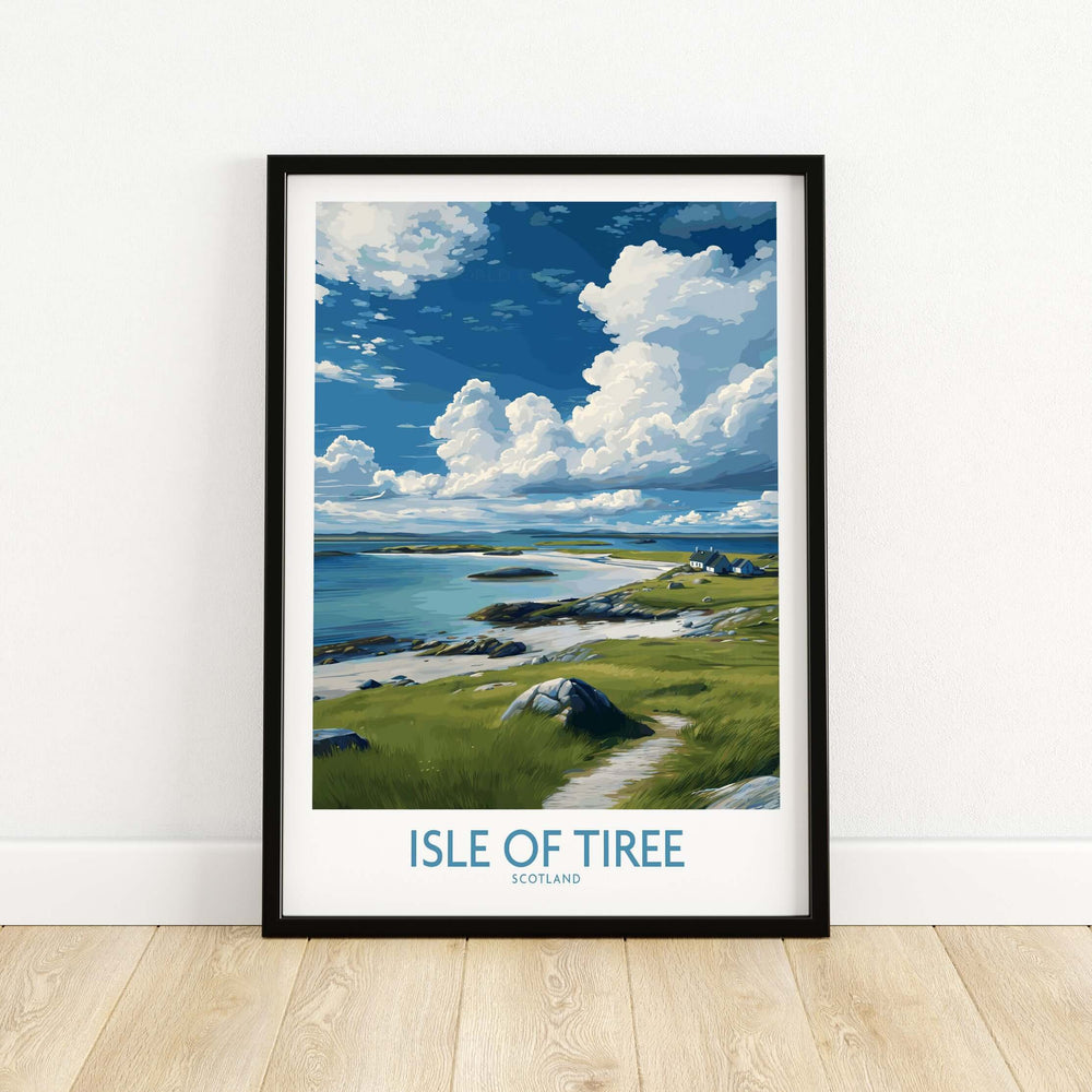 Isle of Tiree Scotland Art Print | Hebridean Landscape Poster featuring a scenic view of Tiree's coast.