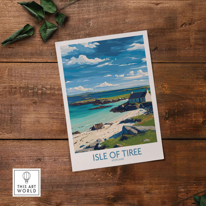 Isle of Tiree Scotland Print showcasing the beautiful landscape and tranquil atmosphere of the Isle of Tiree.
