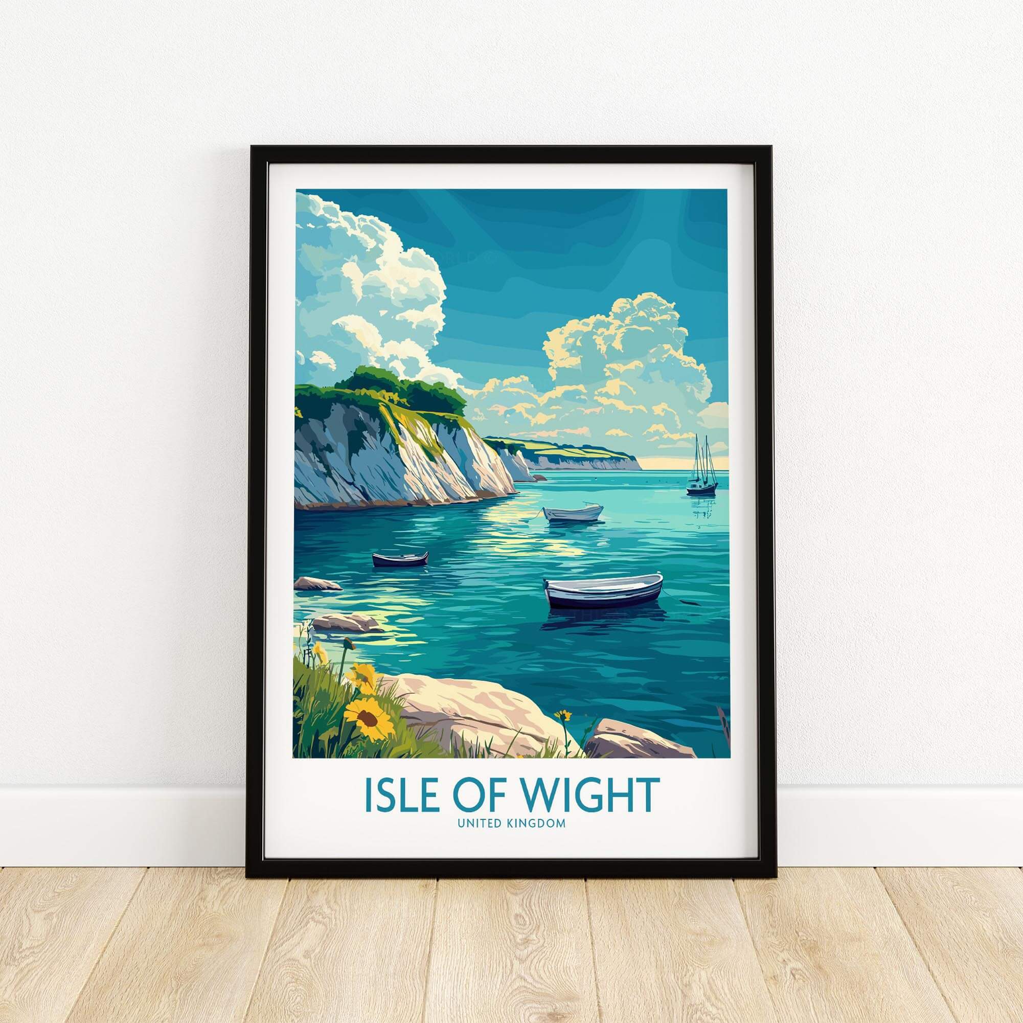Isle of Wight Art Print showcasing beautiful coastal landscapes and serene waters.