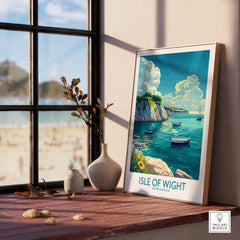 Isle of Wight Art Print showcasing vibrant seascape, perfect for home decor and UK travel enthusiasts.