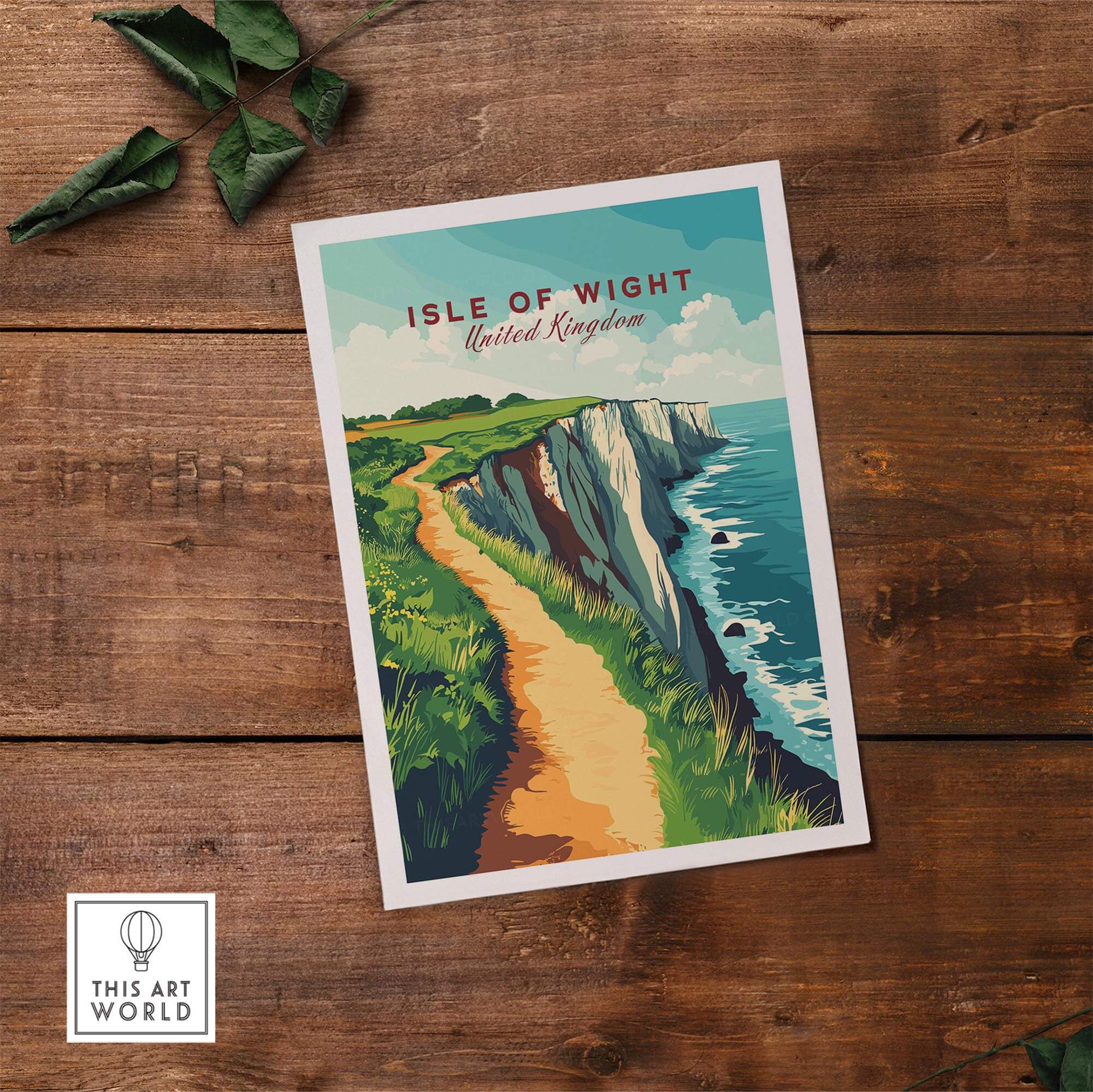 Isle of Wight Wall Art showcasing the coastline and natural beauty of the Isle of Wight in a serene landscape design.