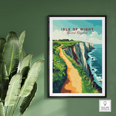 Isle of Wight Wall Art showcasing stunning coast and cliffs, perfect for coastal home decor.