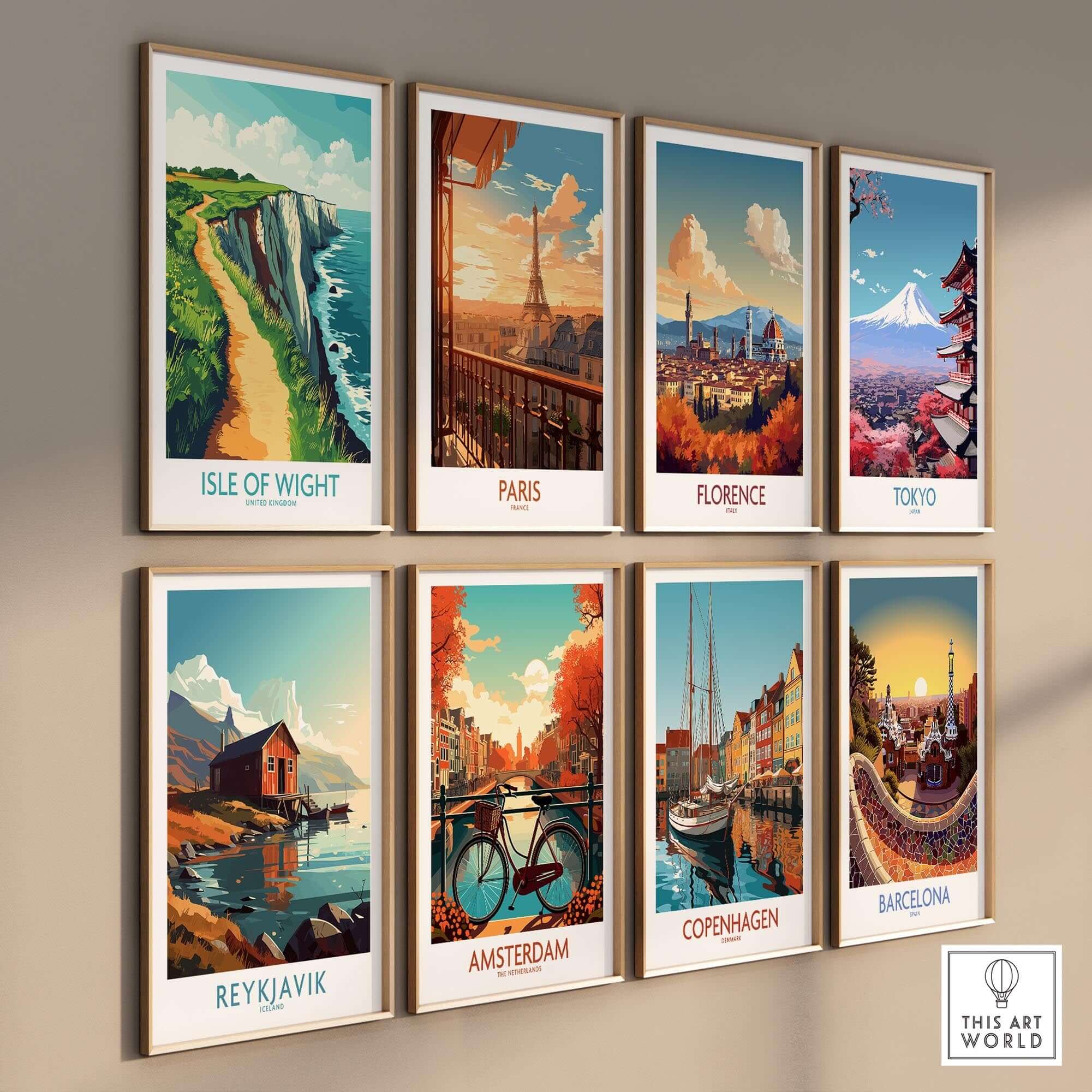 Isle of Wight Wall Art Print featuring stunning coastal views among other travel prints.