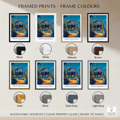 Jardim Majorelle Marrakech Posters | Majorelle Blue Architecture Canvas Print framed options in various colors