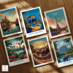 Jardim Majorelle Marrakech Posters | Majorelle Blue Architecture Canvas Print collection with famous city posters.