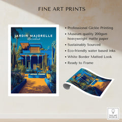 Jardim Majorelle Marrakech Wall Art Print | Moroccan Garden Travel Posters featuring professional Giclée printing.