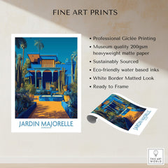 Jardim Majorelle Marrakech Posters | Majorelle Blue Architecture Canvas Print featuring professional Giclée printing.