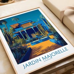 Jardim Majorelle Marrakech Posters | Majorelle Blue Architecture Canvas Print in vibrant colors and design.