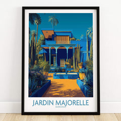 Jardim Majorelle Marrakech Posters | Majorelle Blue Architecture Canvas Print featuring blue architecture and botanical gardens.