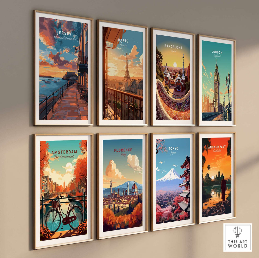 Jersey Poster - Elizabeth Castle Twilight Print collection showcasing vibrant cityscapes on framed prints.