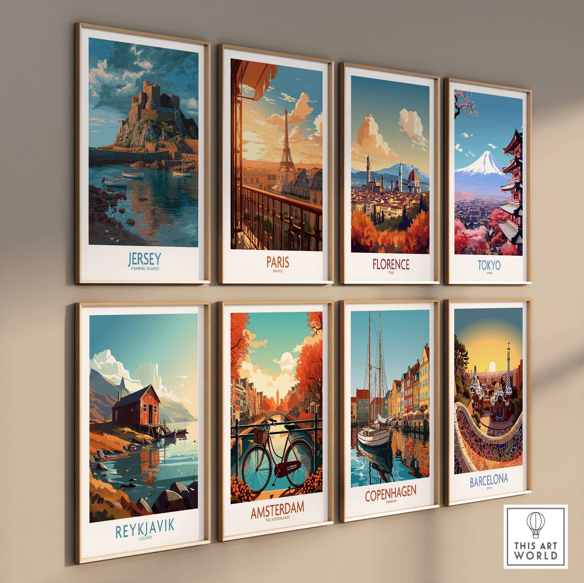 Jersey Channel Islands Art Print - Mont Orgueil Castle and travel art prints from Paris, Florence, Tokyo, and more.