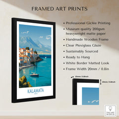 Kalamata Greece Poster | Scenic Bay & Sailing Scene Canvas Print showcasing framed art features and details.
