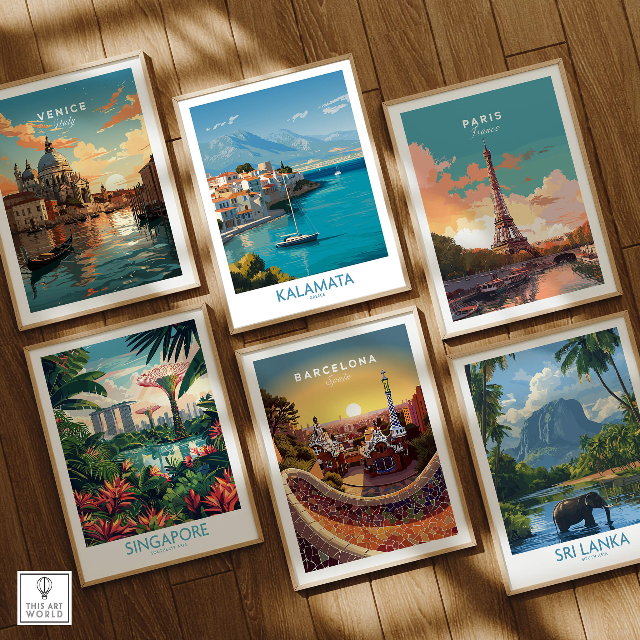 Kalamata Greece Poster | Scenic Bay & Sailing Scene Canvas Print showcased among famous travel poster art