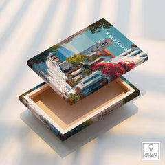 Kalamata Greece Travel Poster | Charming Street Wall Art Print box design featuring charming streets of Kalamata.