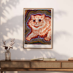 Kaleidoscope Cat Psychedelic Feline Poster Wall Art Louis Wain Exhibition Art Print