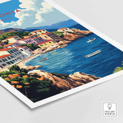 Kefalonia Art Print showcasing vibrant colors and stunning landscapes of the Greek island, perfect for home decor.