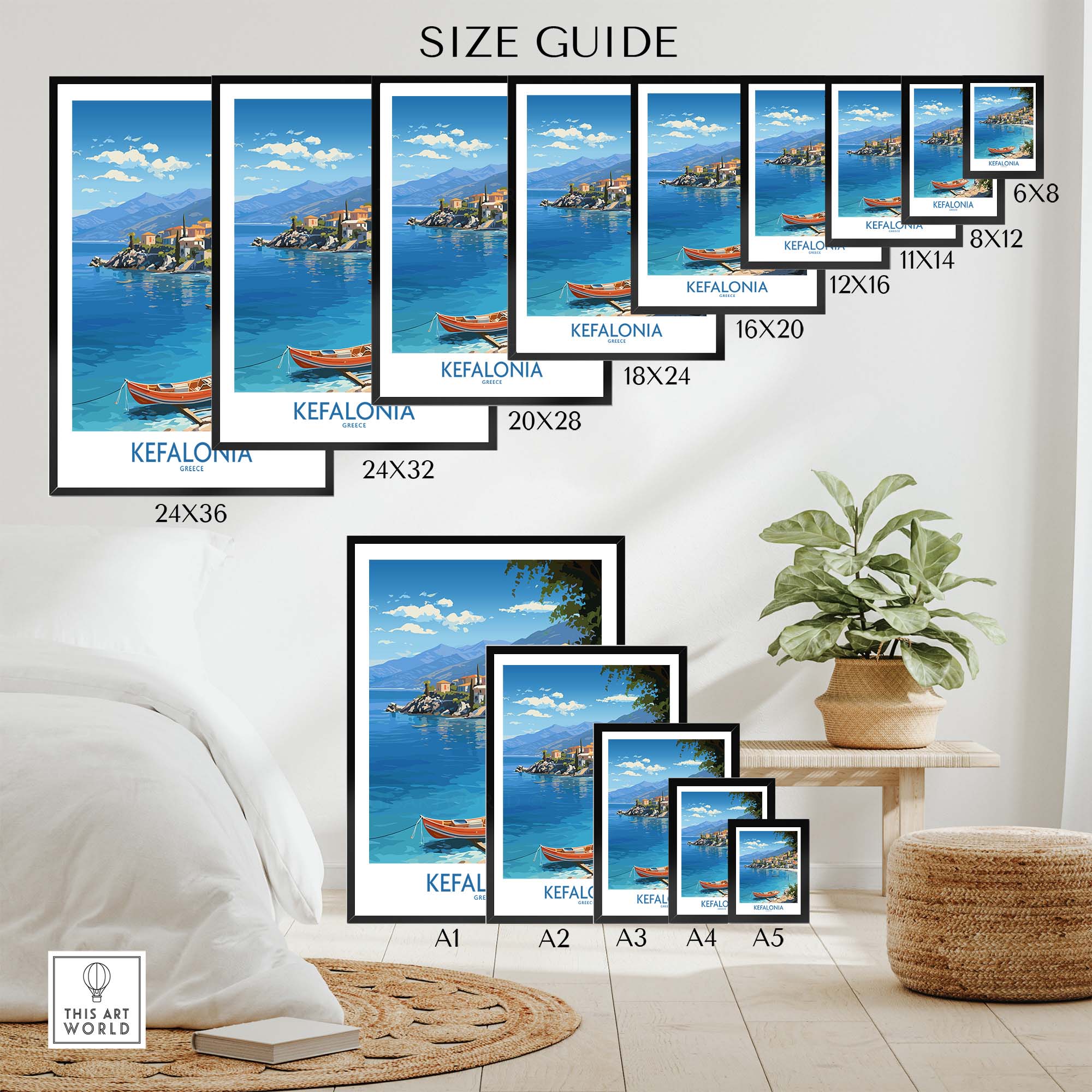 Kefalonia Travel Poster part of our best collection or travel posters and prints - This Art World