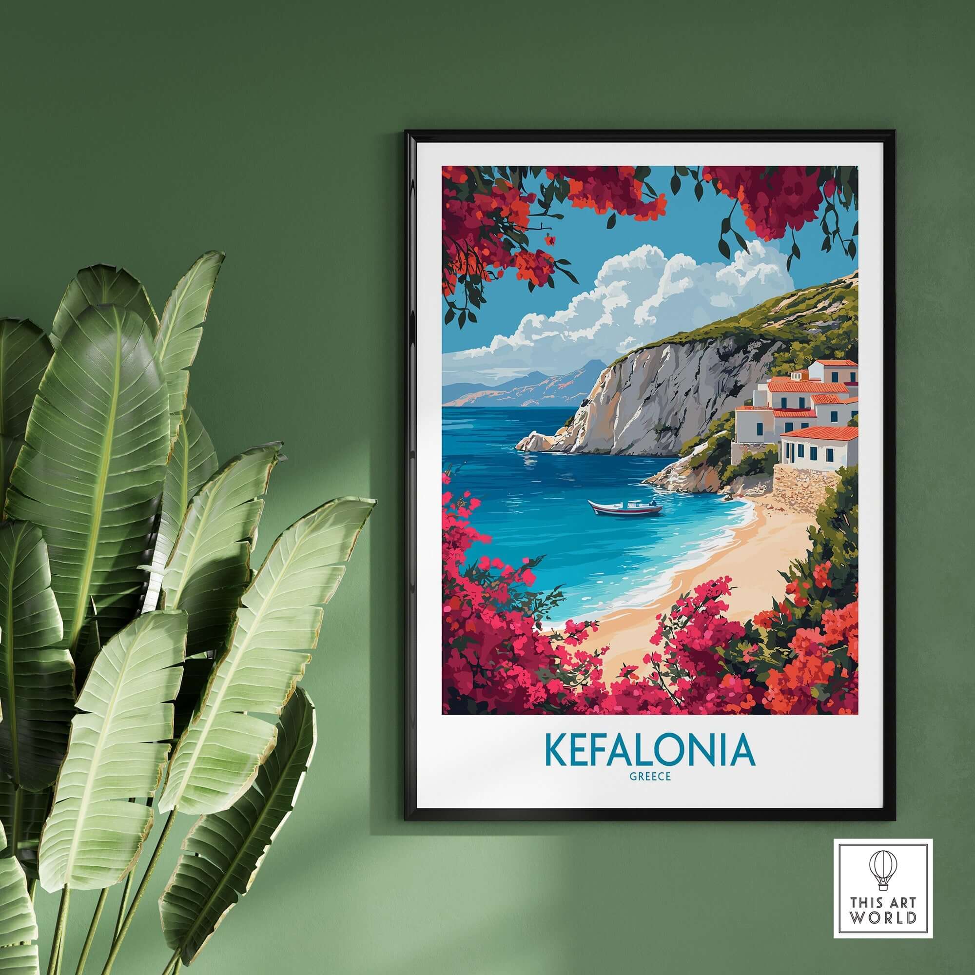 Kefalonia Wall Art featuring a beautiful beach scene of Kefalonia, Greece, perfect for transforming your home decor.