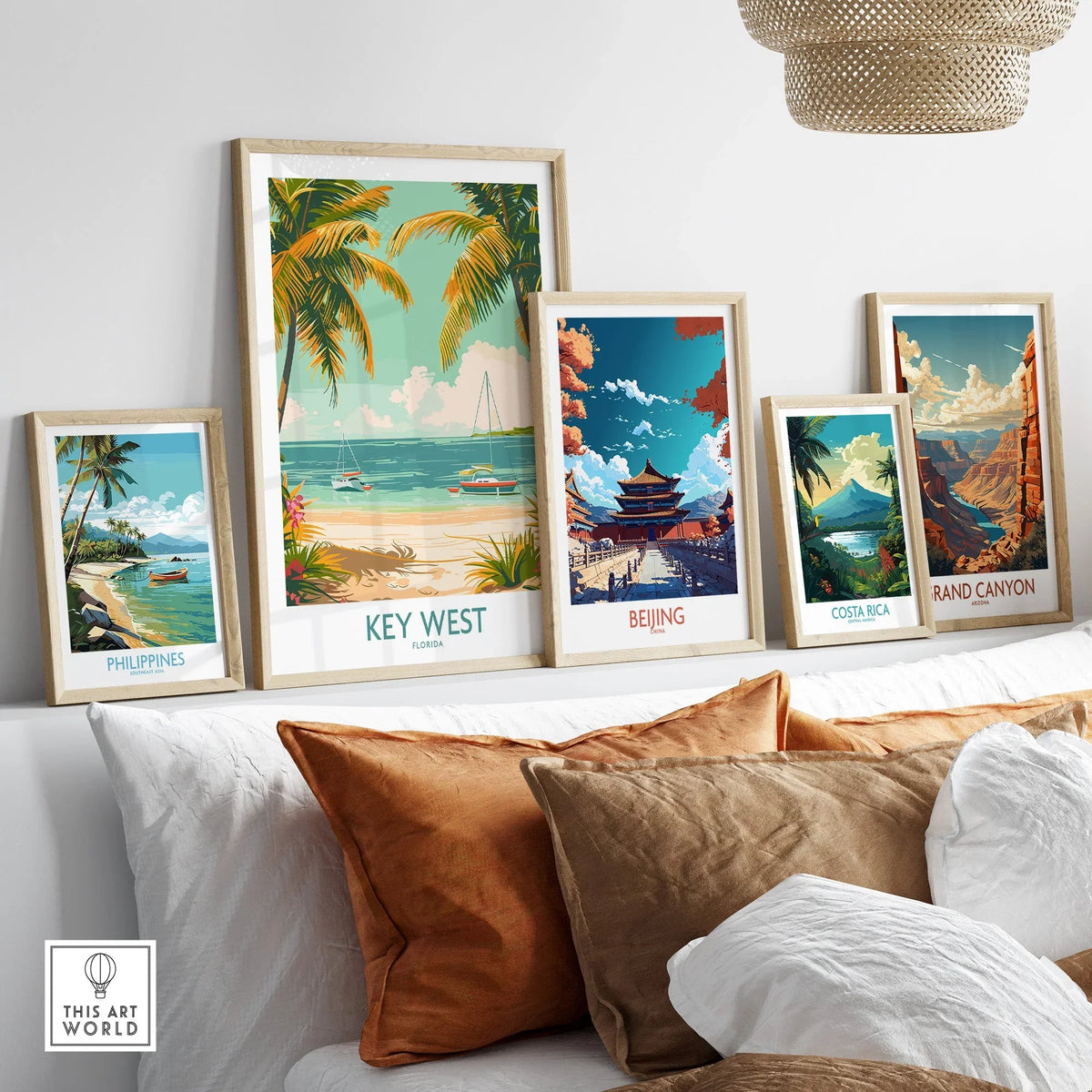 Key West Travel Print showcasing beautiful beaches and vibrant culture in a stylish home decor setting.