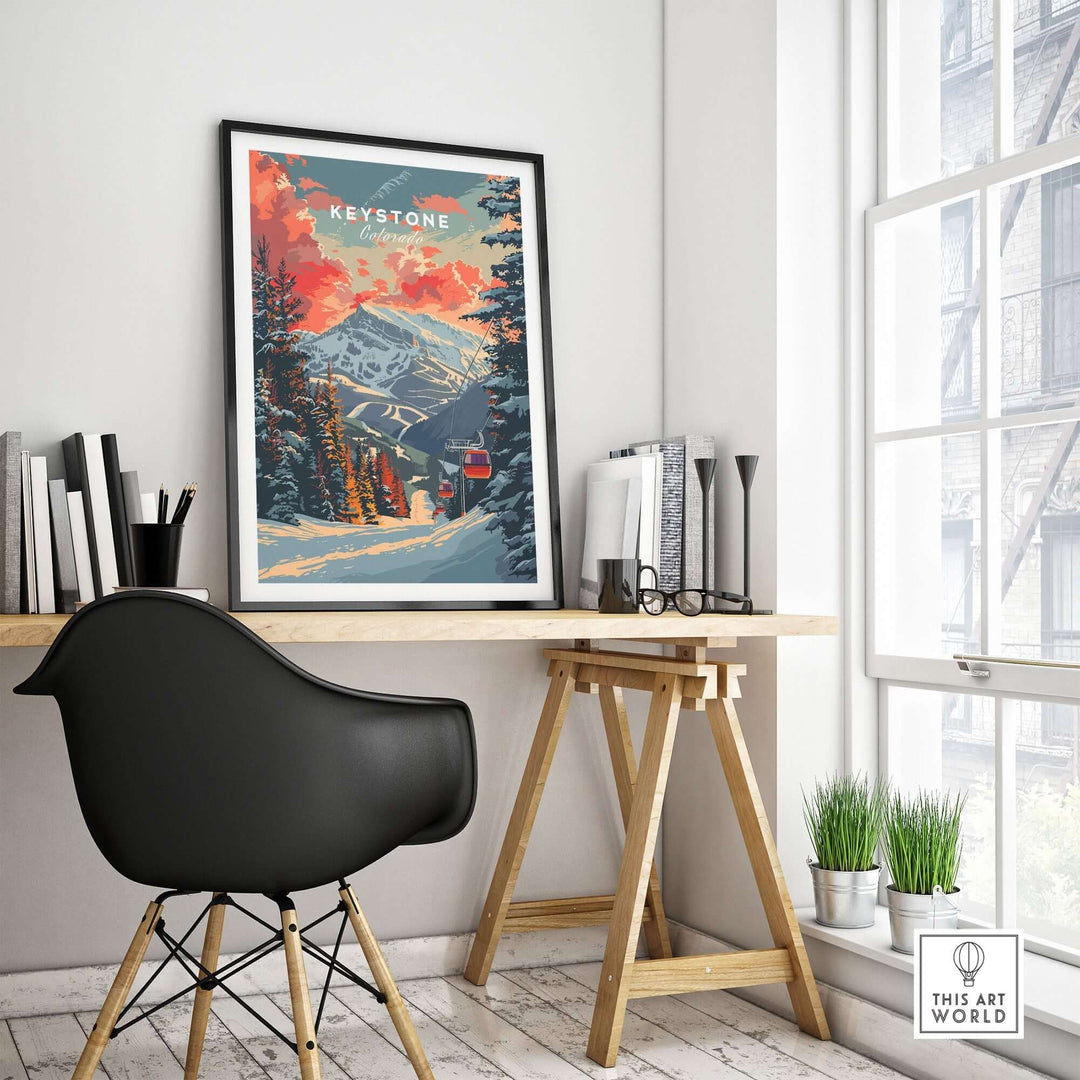 Keystone Print Colorado artwork displayed in modern home office