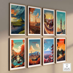 Kirkjufell Poster Snæfellsnes Print | Icelandic Landscape Decor framed among travel-themed art prints.