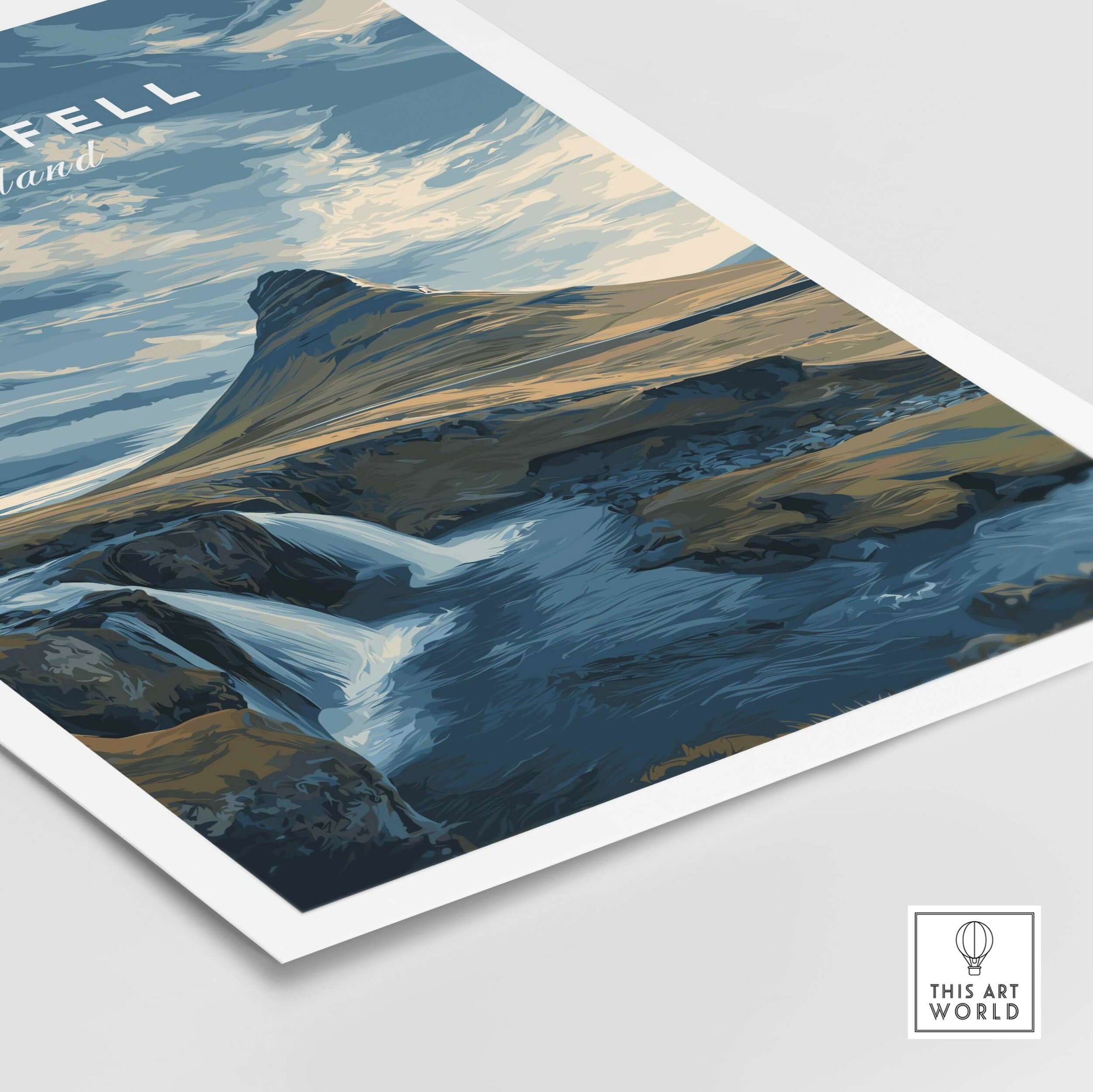 Kirkjufell Print Snæfellsnes Peninsula Poster | Icelandic Nature Wall Art showcasing a scenic view of Kirkjufell mountain.
