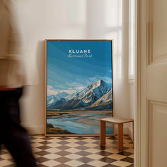 Kluane National Park Canada Wall Art Print | Travel Poster showcasing stunning mountain landscapes and glacial fields.
