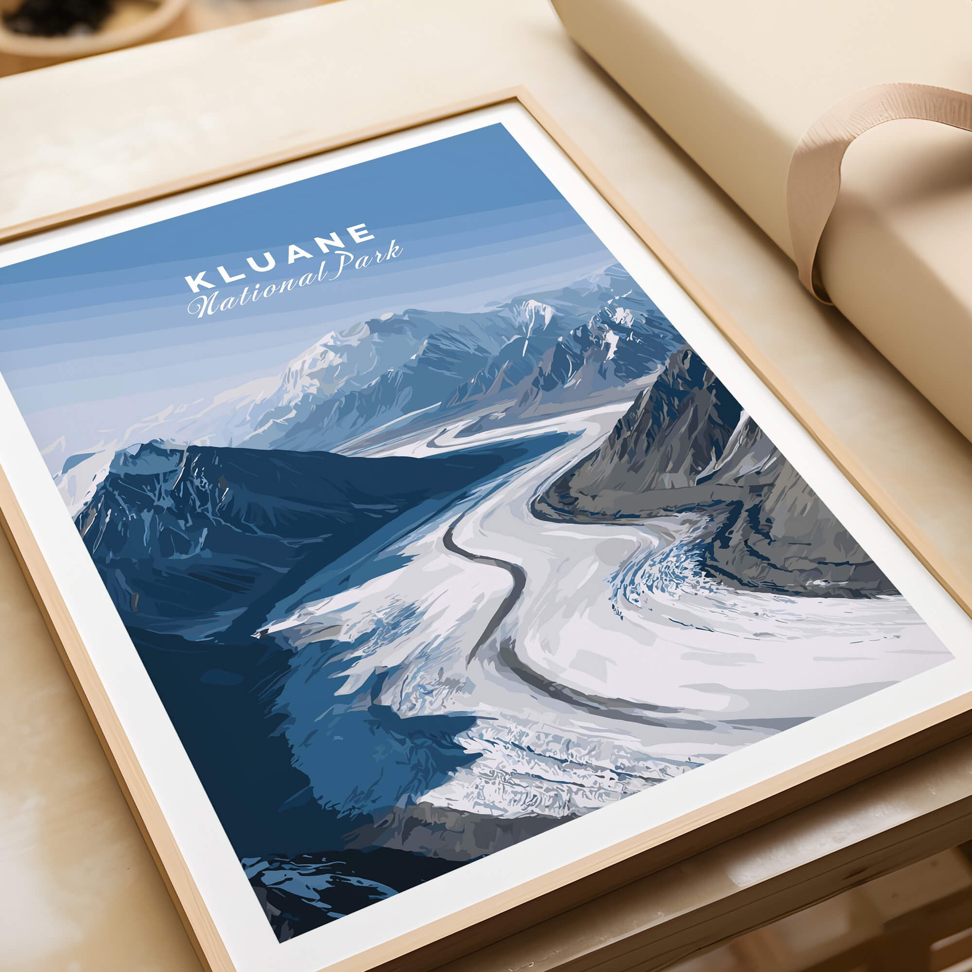 Kluane National Park Poster - Canvas Print featuring stunning glacial landscape and mountains.