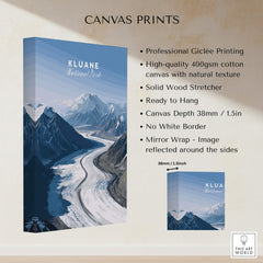 Kluane National Park Poster - Canvas Print featuring high-quality Giclée printing and mountain landscape design.