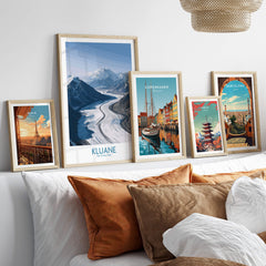 Kluane National Park Wall Art Canvas Print featuring stunning landscapes and vibrant colors in a stylish home decor setting.