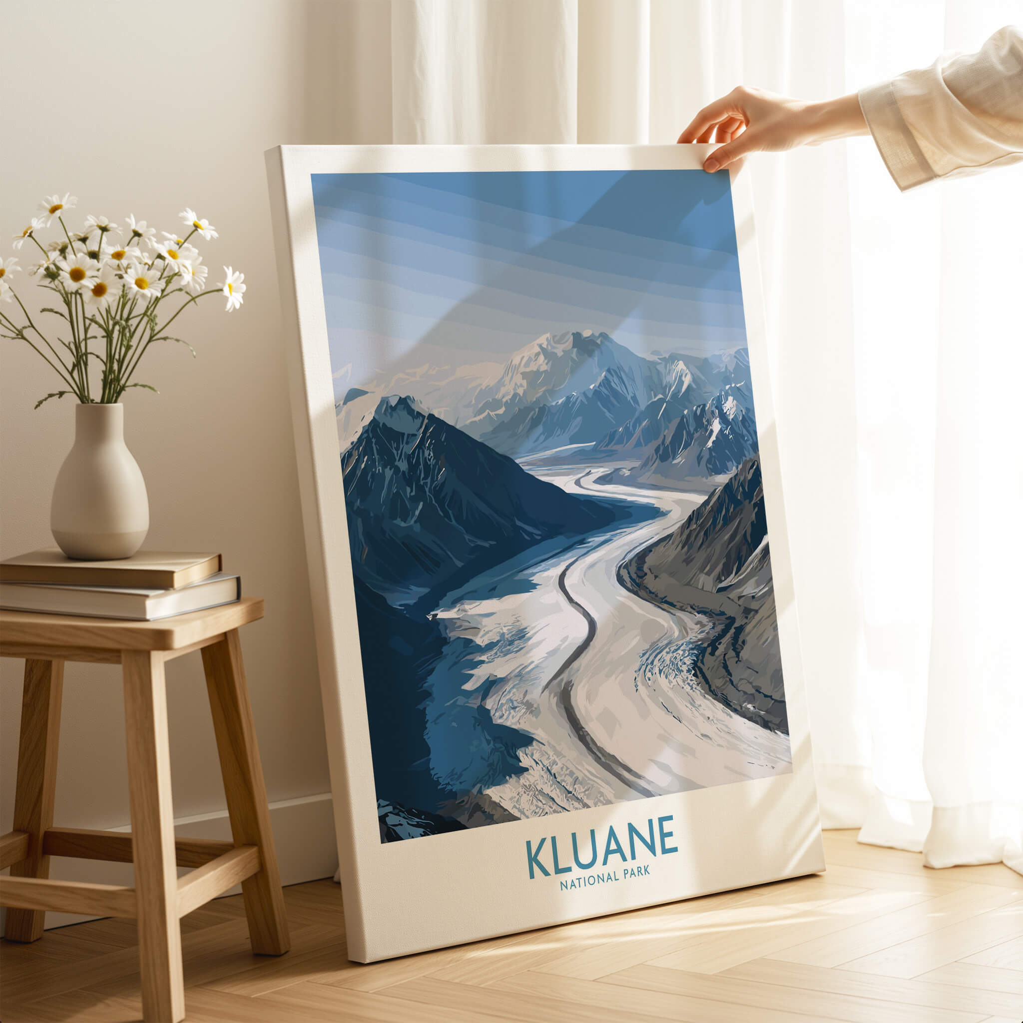 Kluane National Park Wall Art Canvas Print featuring dramatic mountain and glacier scenery.