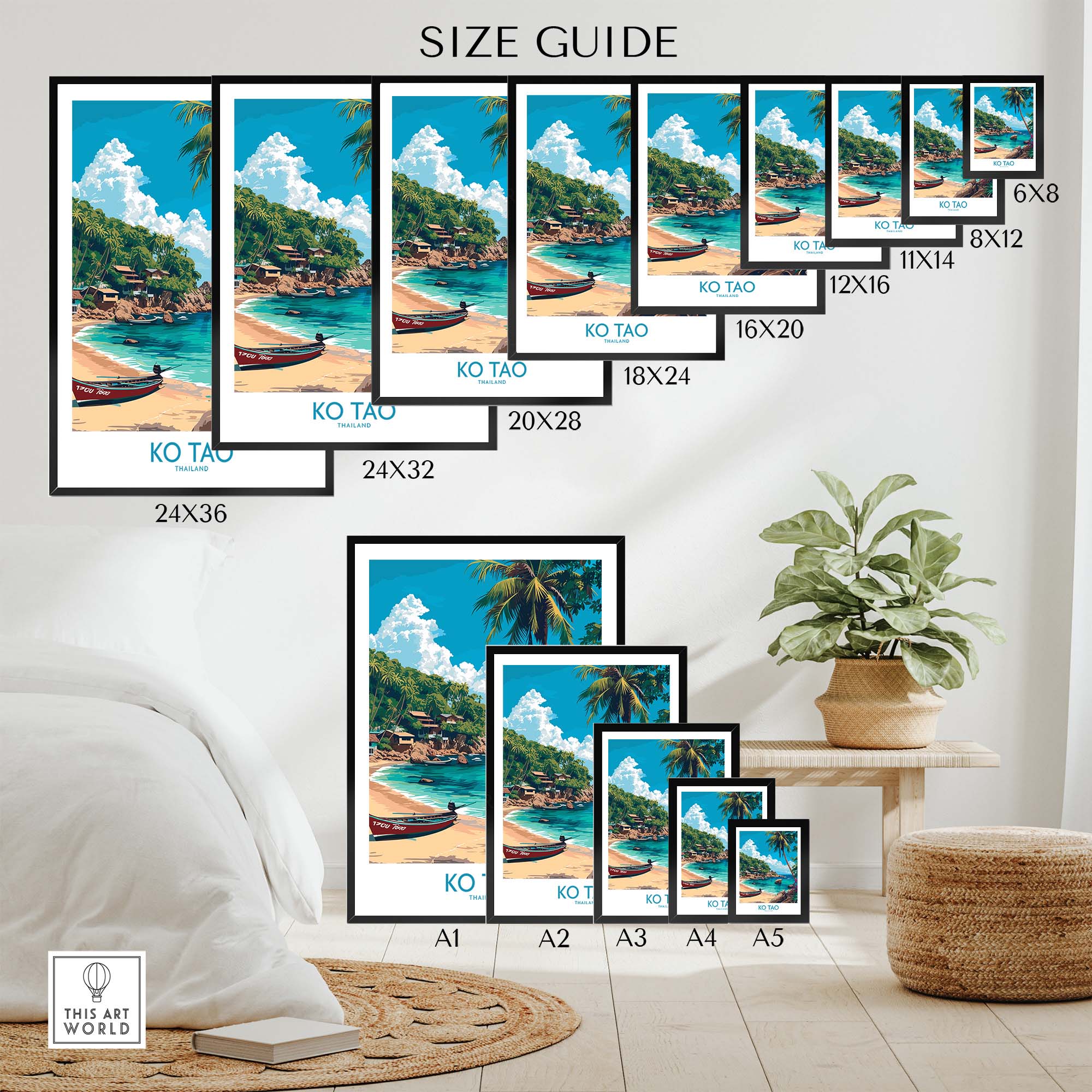 Ko Tao Print Thailand part of our best collection or travel posters and prints - This Art World