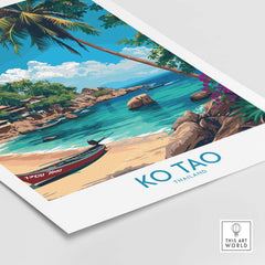 Ko Tao Print Thailand part of our best collection or travel posters and prints - This Art World