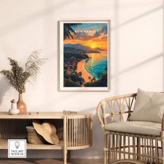 A vibrant Koh Samui Print showcasing the tropical paradise at sunset, perfect for adding wanderlust to any room.