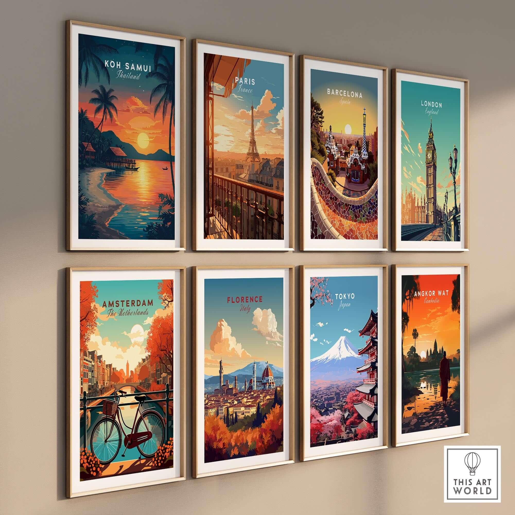 Koh Samui Thailand Wall Art collection featuring vibrant travel posters from around the world.