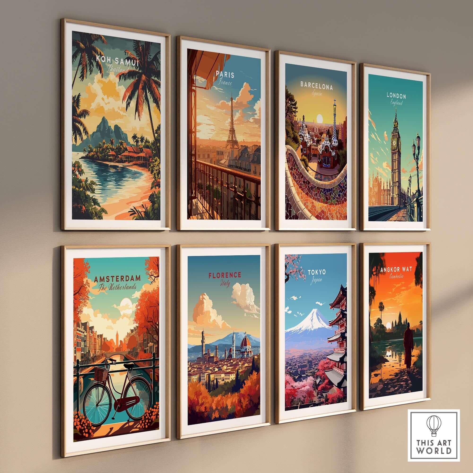 Koh Samui Travel Print and other vibrant city travel posters for home decor