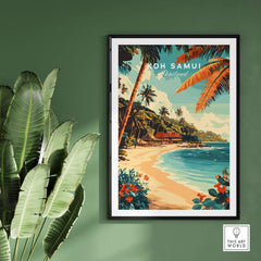 Koh Samui Wall Art featuring beautiful tropical beach landscape of Koh Samui, perfect for home decor.