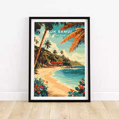 Koh Samui Wall Art showcasing a tropical beach landscape, perfect for adding coastal charm to any room.
