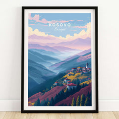 Kosovo Pristina Region Canvas Print | Balkan Home Decor featuring vibrant landscape and picturesque mountains.