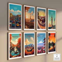 Lagos Nigeria Wall Art vibrant city scene with iconic traffic and travel prints of famous cities