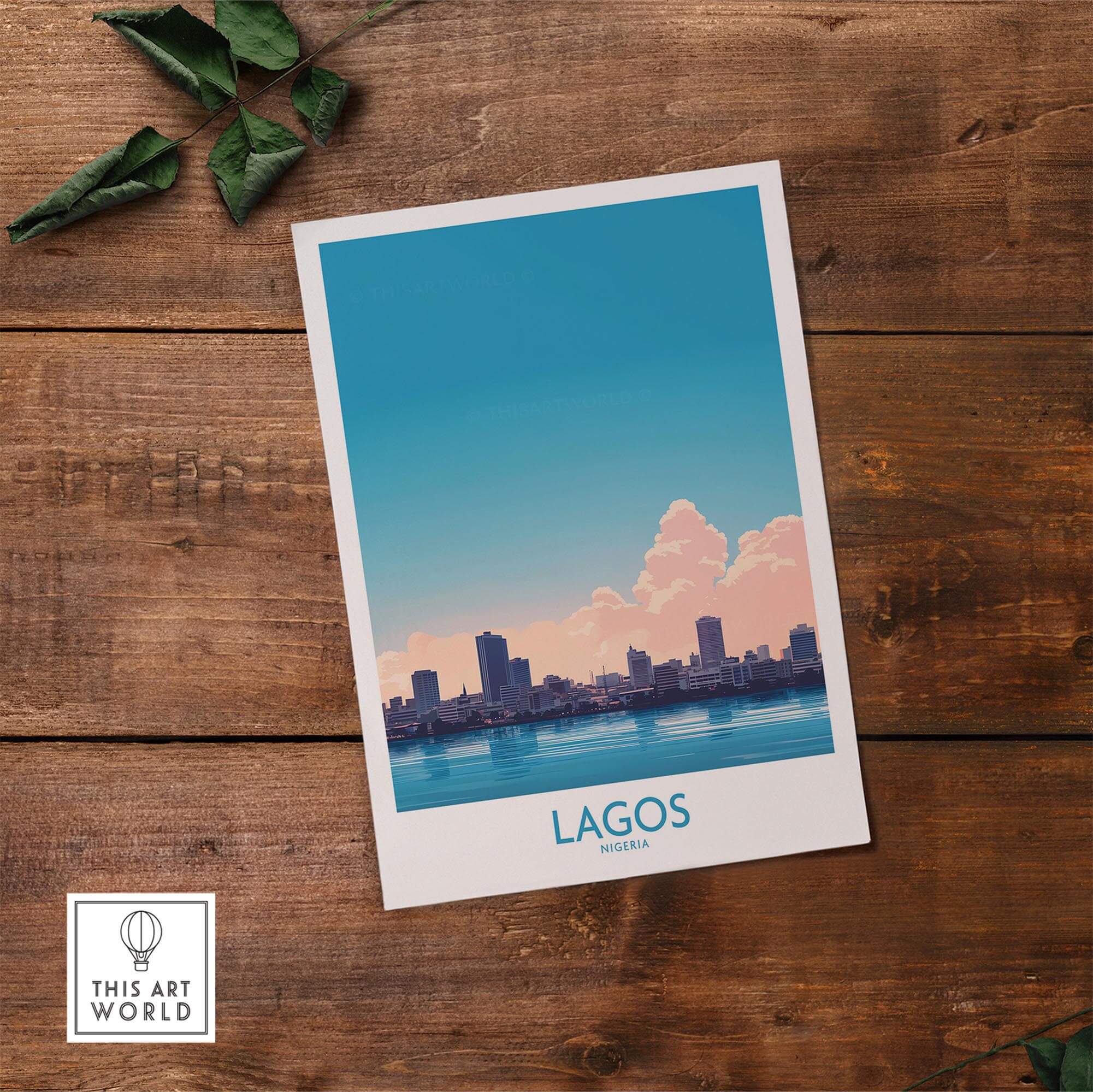 Lagos Print Nigeria showcasing the vibrant skyline of Lagos, perfect for adding cultural flair to any room.