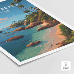Laguna Beach Orange County Ocean View Print | California Home Decor showcasing vibrant coastal colors and serene ocean vistas.