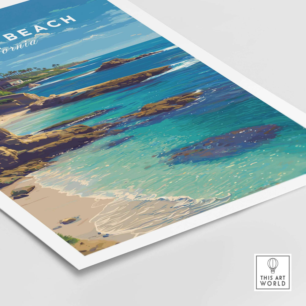 Laguna Beach Print | Southern California Wall Art showcasing vibrant coastal scenery and waves.
